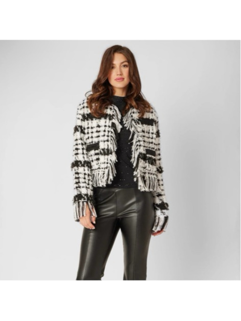 Adrienne Landau White and Onyx Blazer Jacket NWT size L - Picture 3 of 5